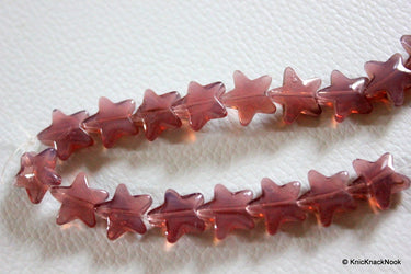 Brown Star Shaped Glass Beads 13mm